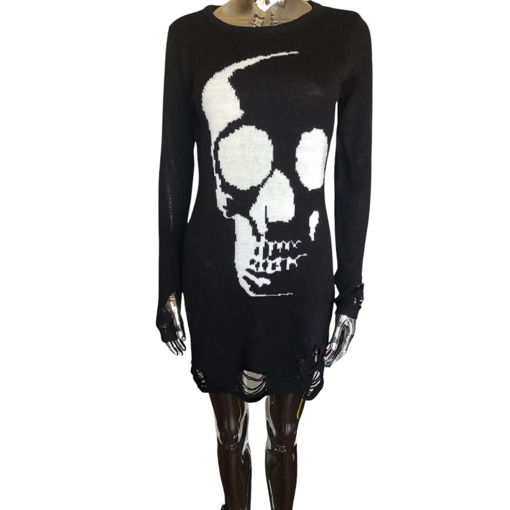 Hot Topic Skull Pattern Shirt Dress - Small Size